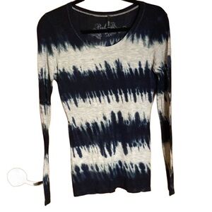 Buffalo dark blue/Gray Tie Dye Long Sleeve scoop neck T-Shirt Sz M